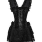 Renita Halter Burlesque Corset Dress in Black Brocade
