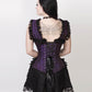 Aitor Halter Burlesque Corset Dress in Purple Brocade