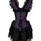 Aitor Halter Burlesque Corset Dress in Purple Brocade