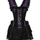 Aitor Halter Burlesque Corset Dress in Purple Brocade
