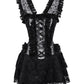 Chihiro Halter Burlesque Corset Dress in Silver Brocade