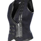 Javiera Gothic Cotton & Faux Leather V Neck Waist Coat