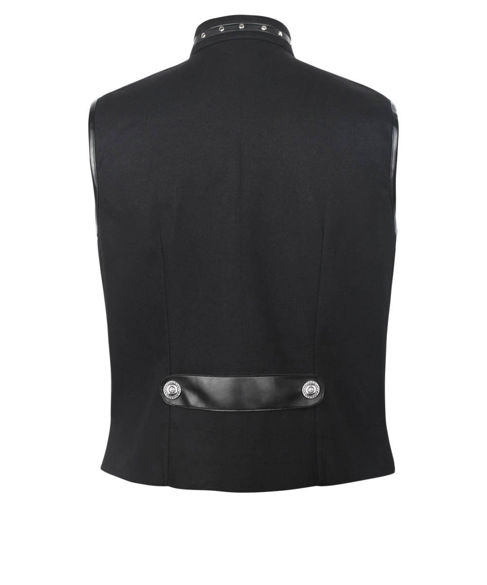 Ellayne Gothic Men's Waist Coat in Black Cotton