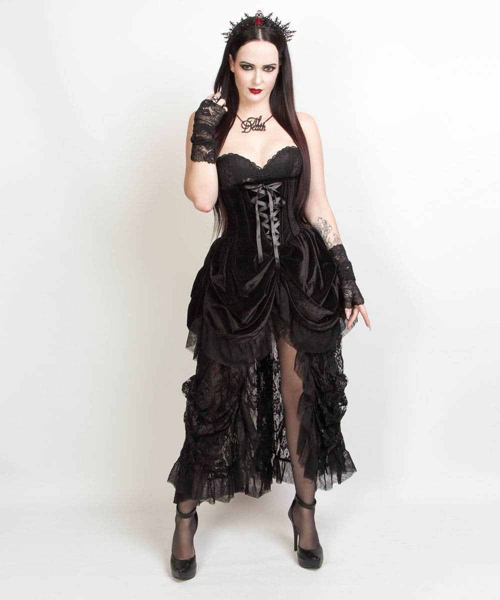 underbust corset with dress Magdolina corset MonBelAmour