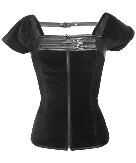 Jayna Black Velvet Top