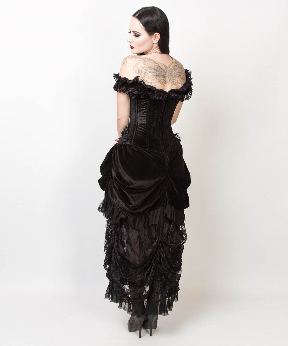 Nairi Burlesque Black Dress in Velvet