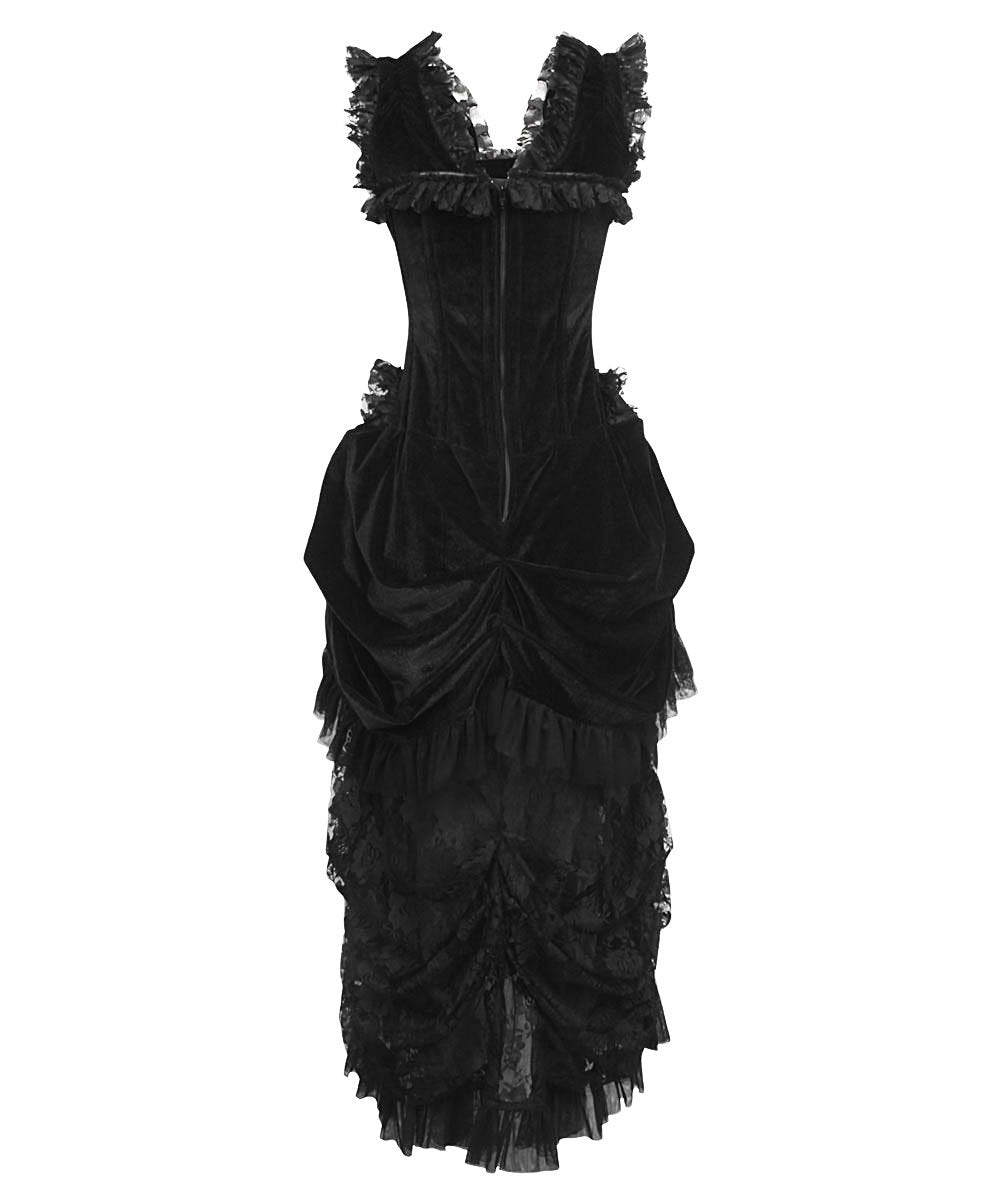 Nairi Burlesque Black Dress in Velvet