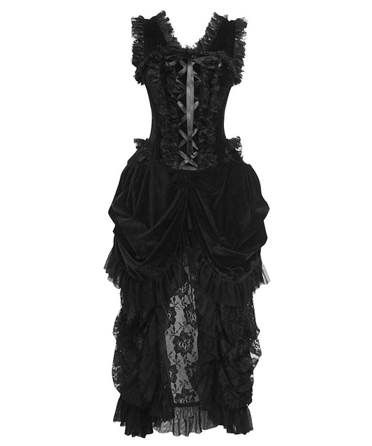 Nairi Burlesque Black Dress in Velvet