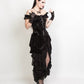 Nairi Burlesque Black Dress in Velvet