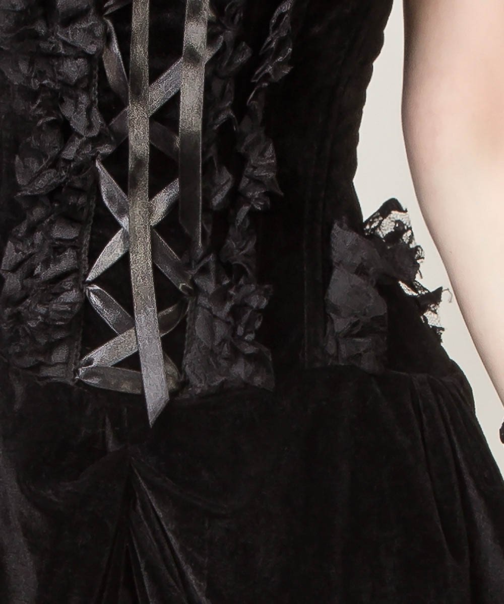 Nairi Burlesque Black Dress in Velvet