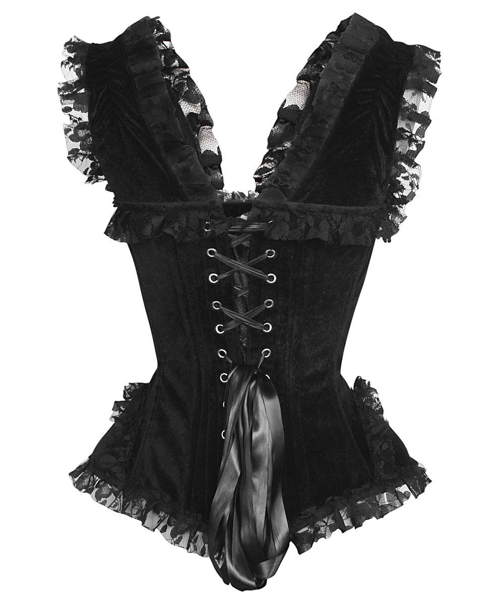 Dahnya Black Velvet Burlesque Corset