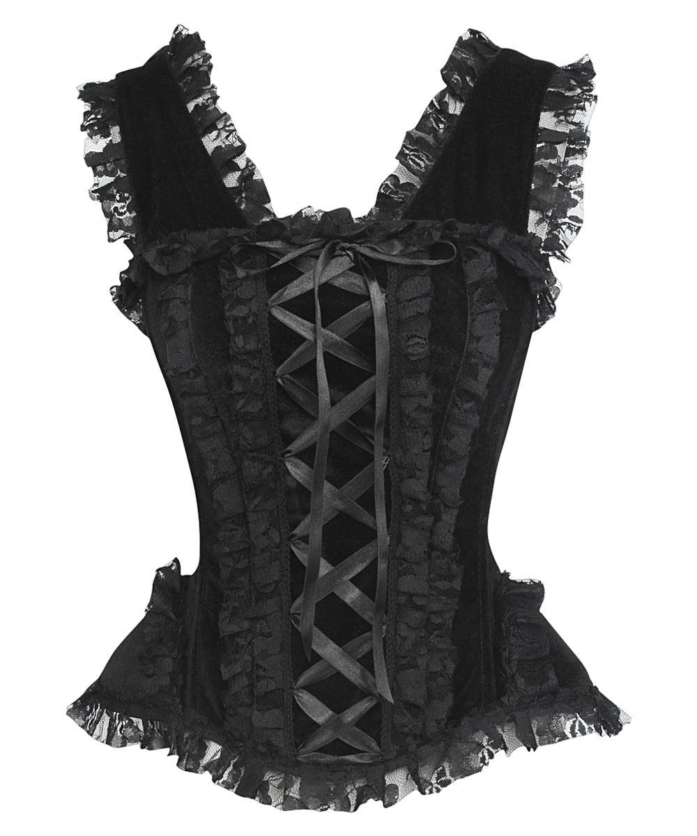Dahnya Black Velvet Burlesque Corset