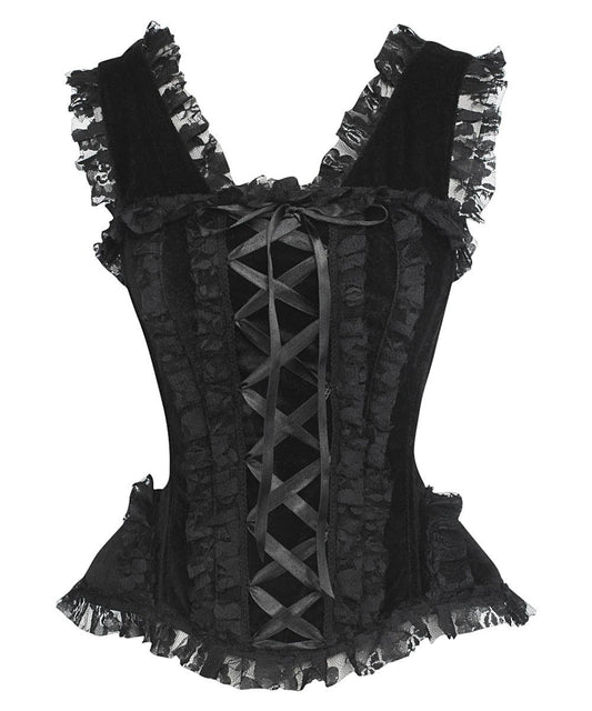 Dahnya Black Velvet Burlesque Corset