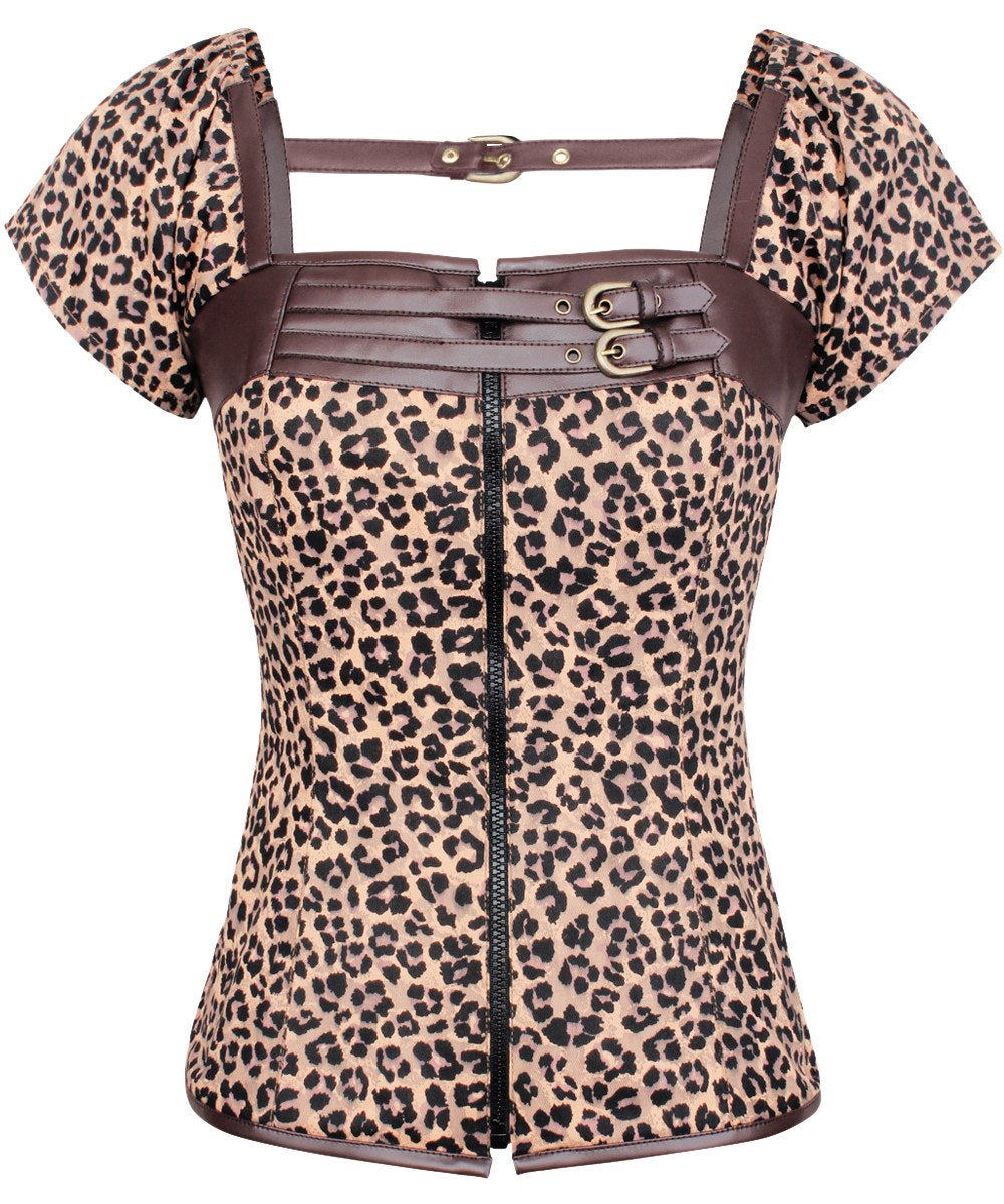 Nairi Leopard Print Cotton Top