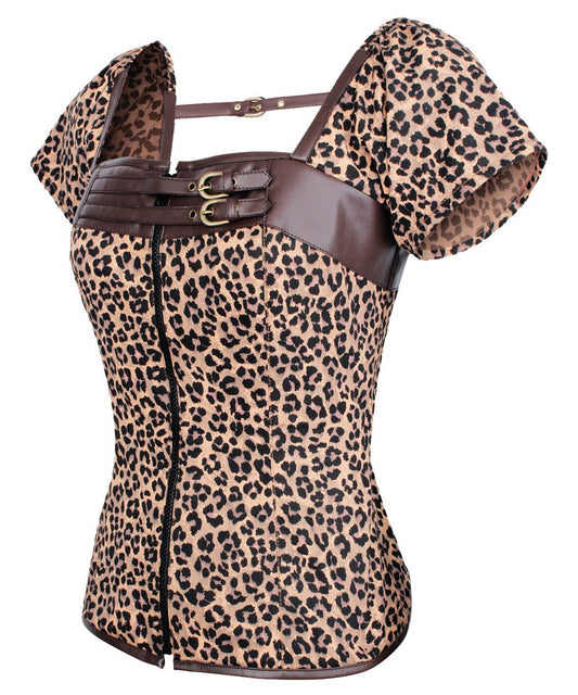 Nairi Leopard Print Cotton Top