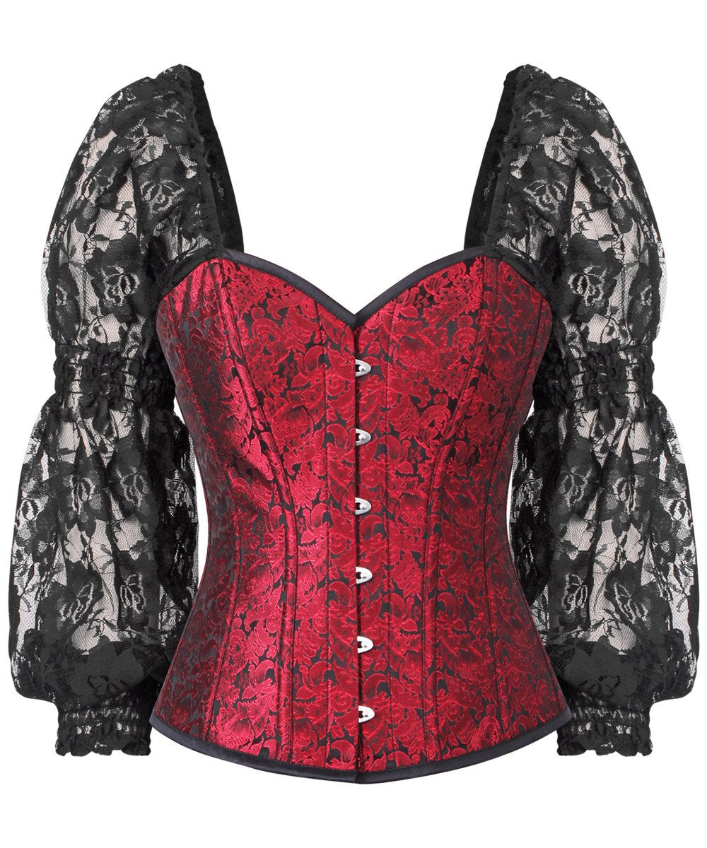 Cathrine Gothic Overbust Corset with Attached Sleeve