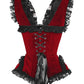 CaitIyn Maroon Velvet Burlesque Corset