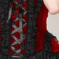CaitIyn Maroon Velvet Burlesque Corset