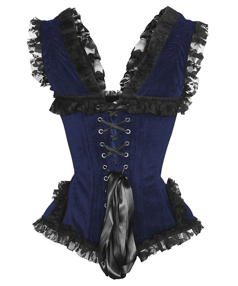 Nanetta Blue Velvet Burlesque Corset
