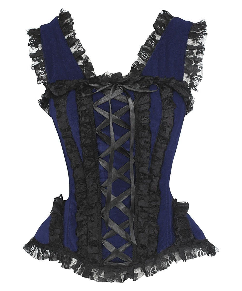 Nanetta Blue Velvet Burlesque Corset