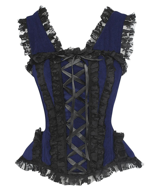 Nanetta Blue Velvet Burlesque Corset