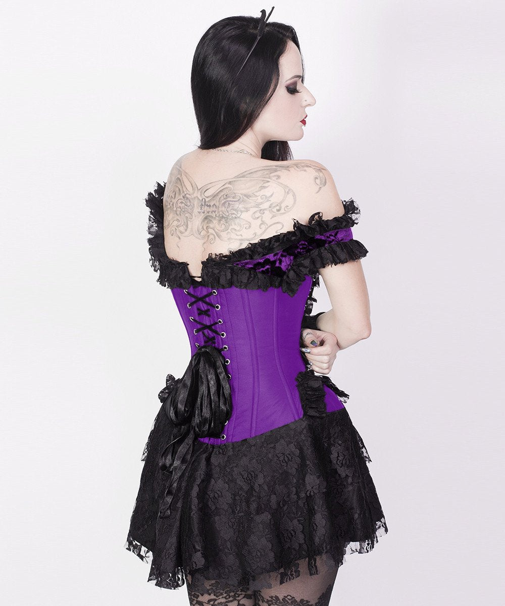 Dahna Purple Halter Burlesque Corset Dress