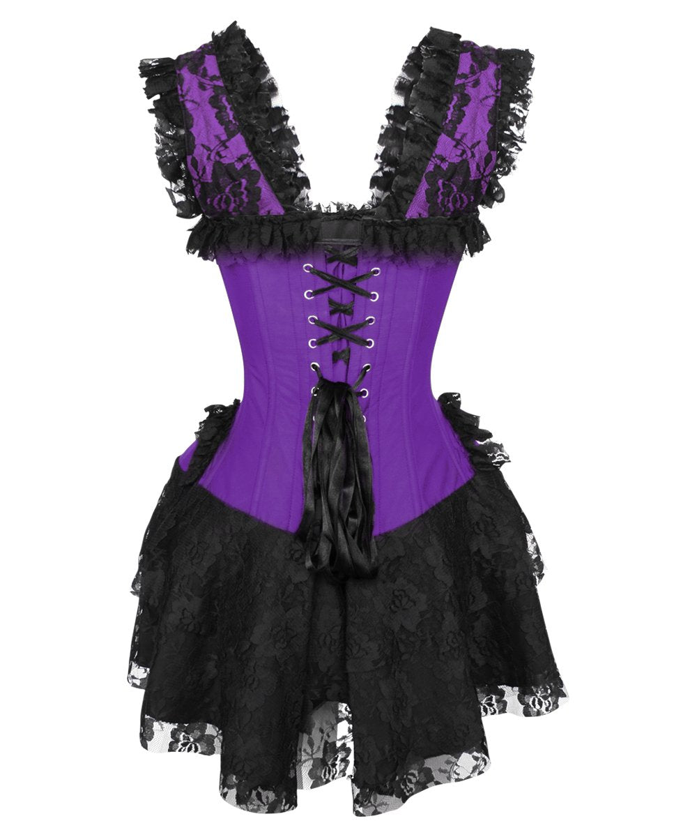 Dahna Purple Halter Burlesque Corset Dress
