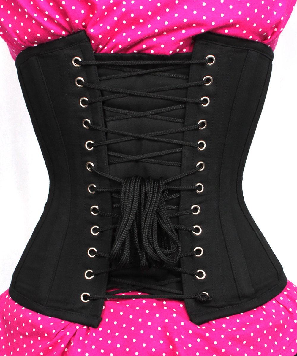 Black Waist Shaper Corset in 100% Cotton
