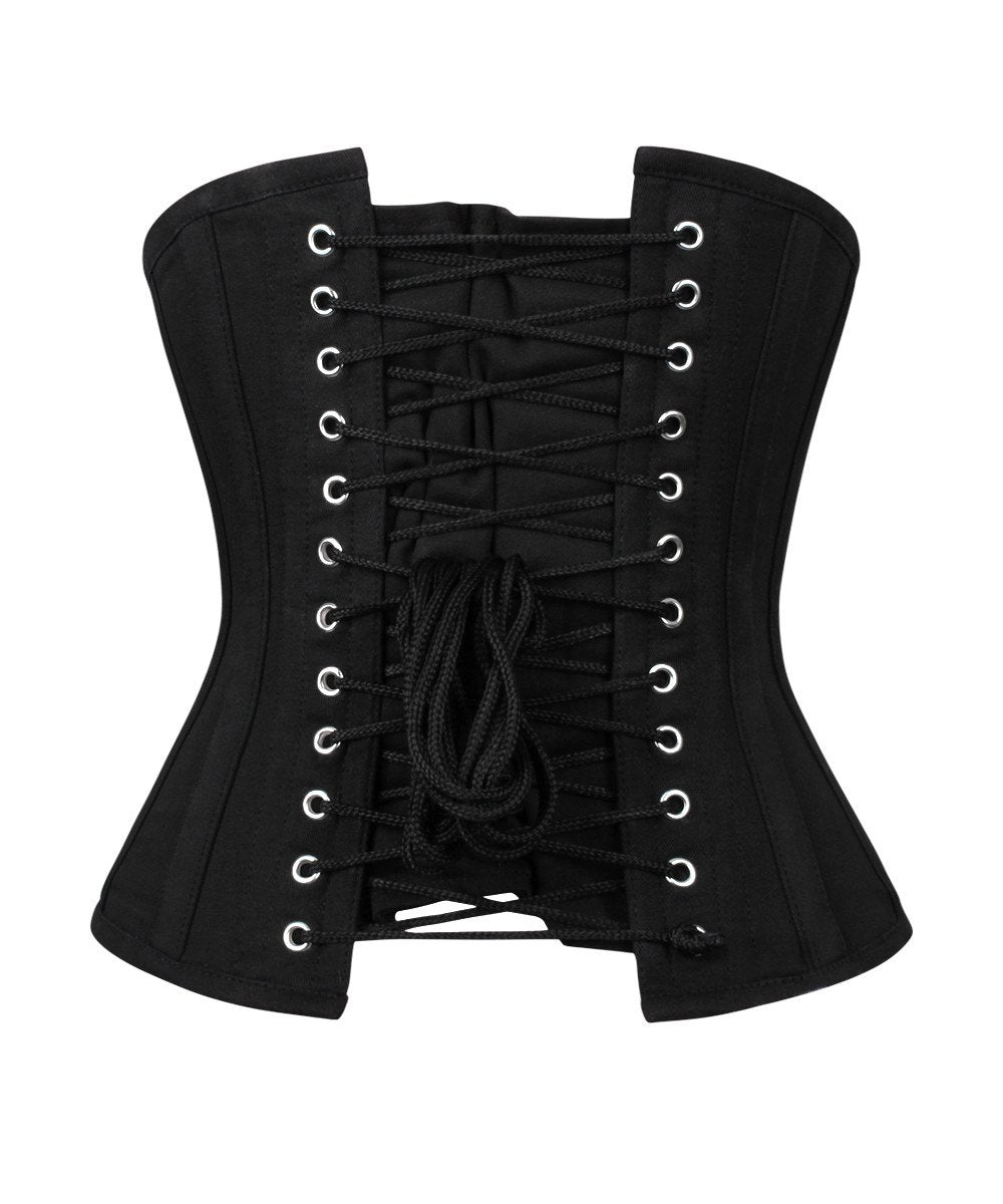 Black Waist Shaper Corset in 100% Cotton