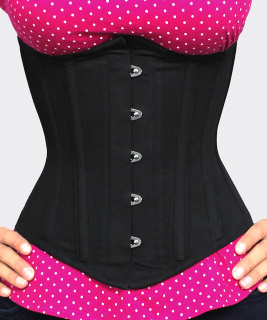 Black Waist Shaper Corset in 100% Cotton