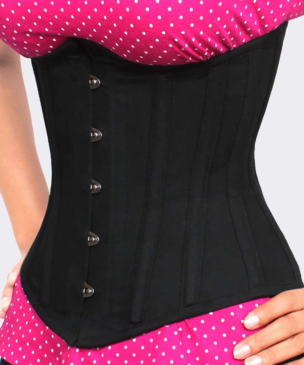 Black Waist Shaper Corset in 100% Cotton
