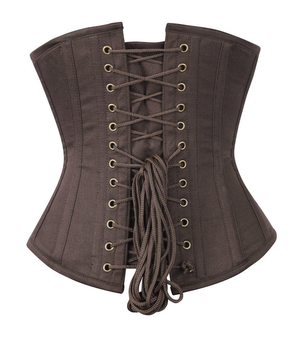 Brown Waist Trainer Corset in 100% Cotton