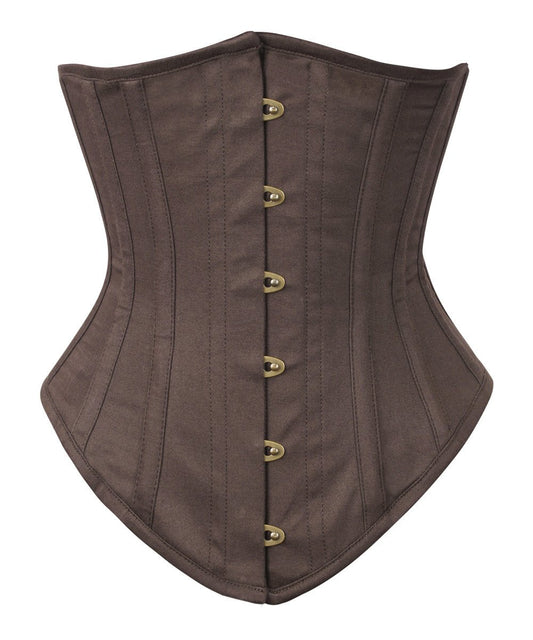 Brown Waist Trainer Corset in 100% Cotton