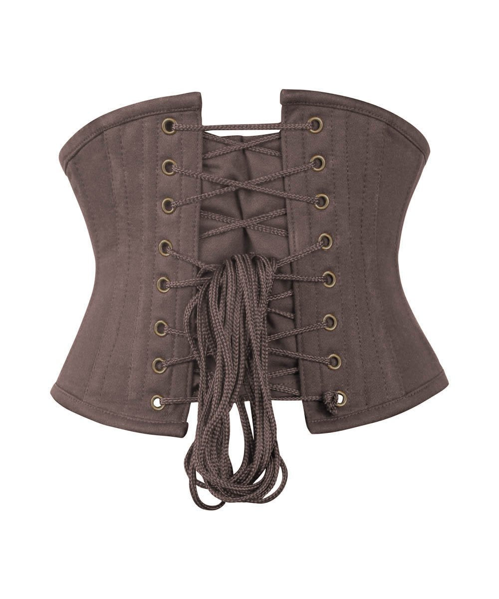 Brown Waist Cincher Corset in 100% Cotton