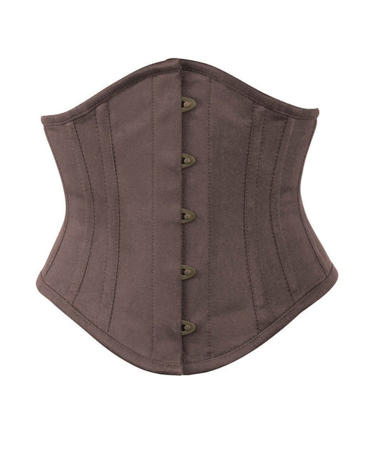 Brown Waist Cincher Corset in 100% Cotton