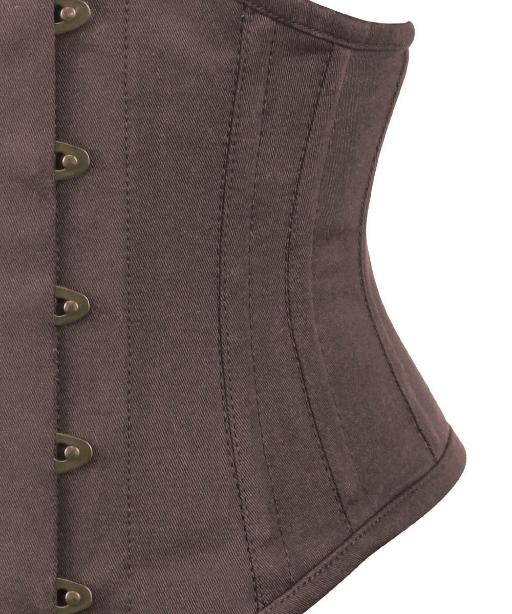 Brown Waist Cincher Corset in 100% Cotton