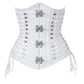Briannah Gothic White Cotton Corset with Criss Cross Sides