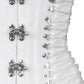 Briannah Gothic White Cotton Corset with Criss Cross Sides
