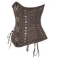 Nanetta Steampunk Brown Cotton Corset with Criss Cross Sides