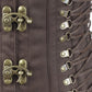 Nanetta Steampunk Brown Cotton Corset with Criss Cross Sides