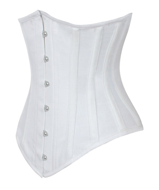 Long Line White Waist Shaper Corset in 100% Cotton