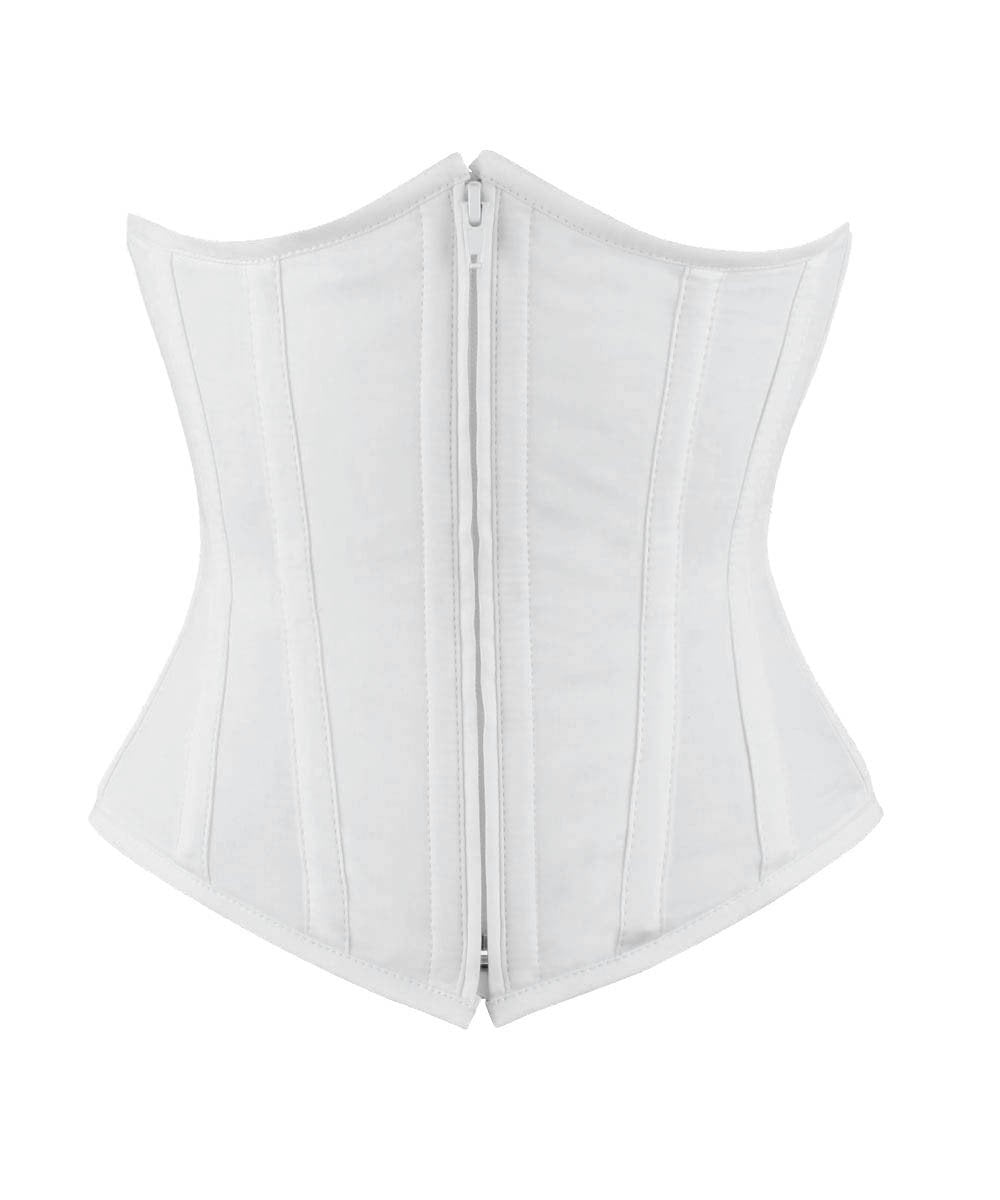 Underbust White Waist Shaper Corset in 100% Cotton