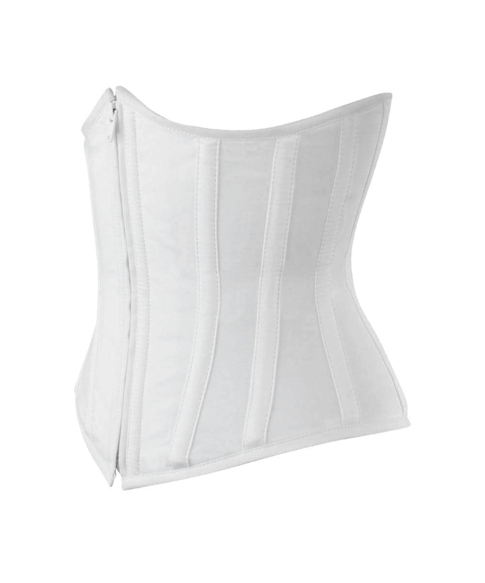 Underbust White Waist Shaper Corset in 100% Cotton