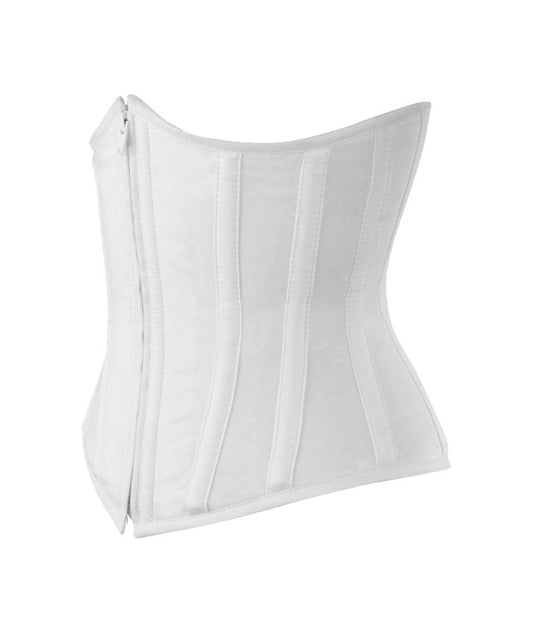Underbust White Waist Shaper Corset in 100% Cotton