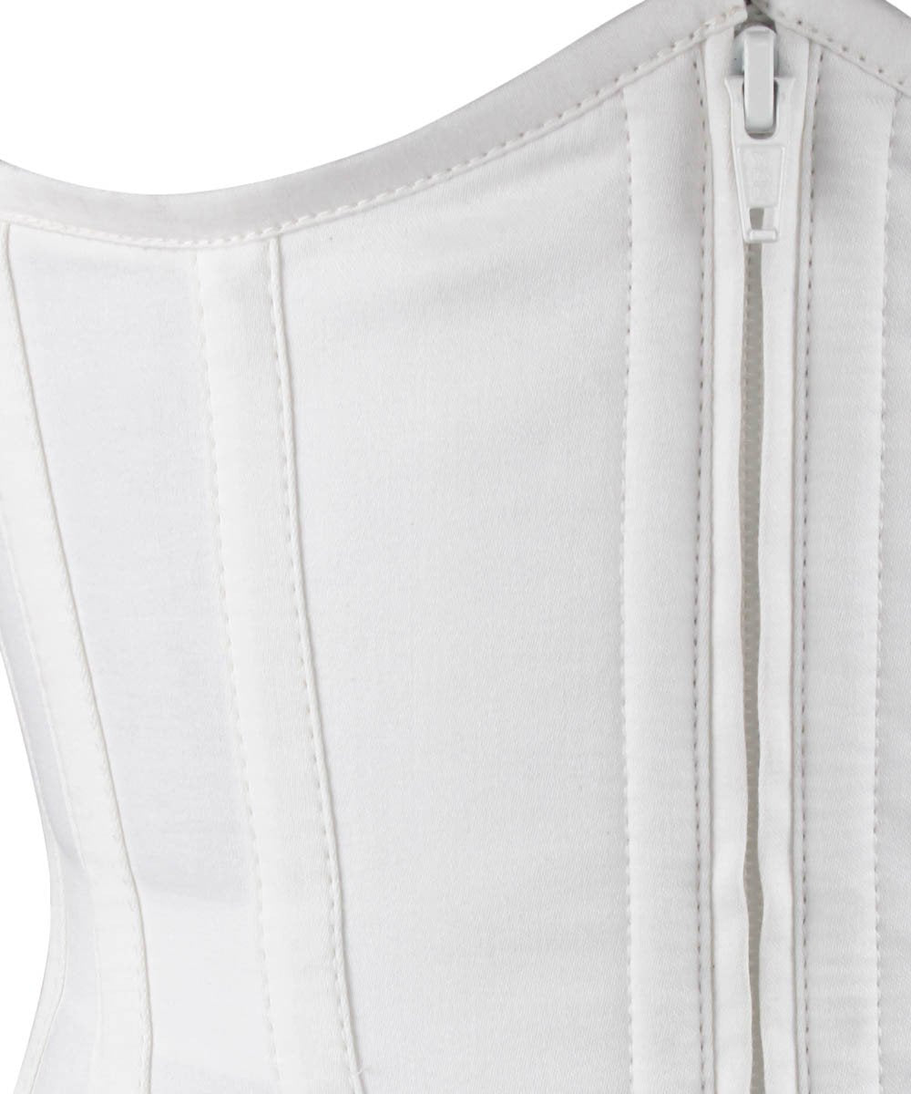 Underbust White Waist Shaper Corset in 100% Cotton