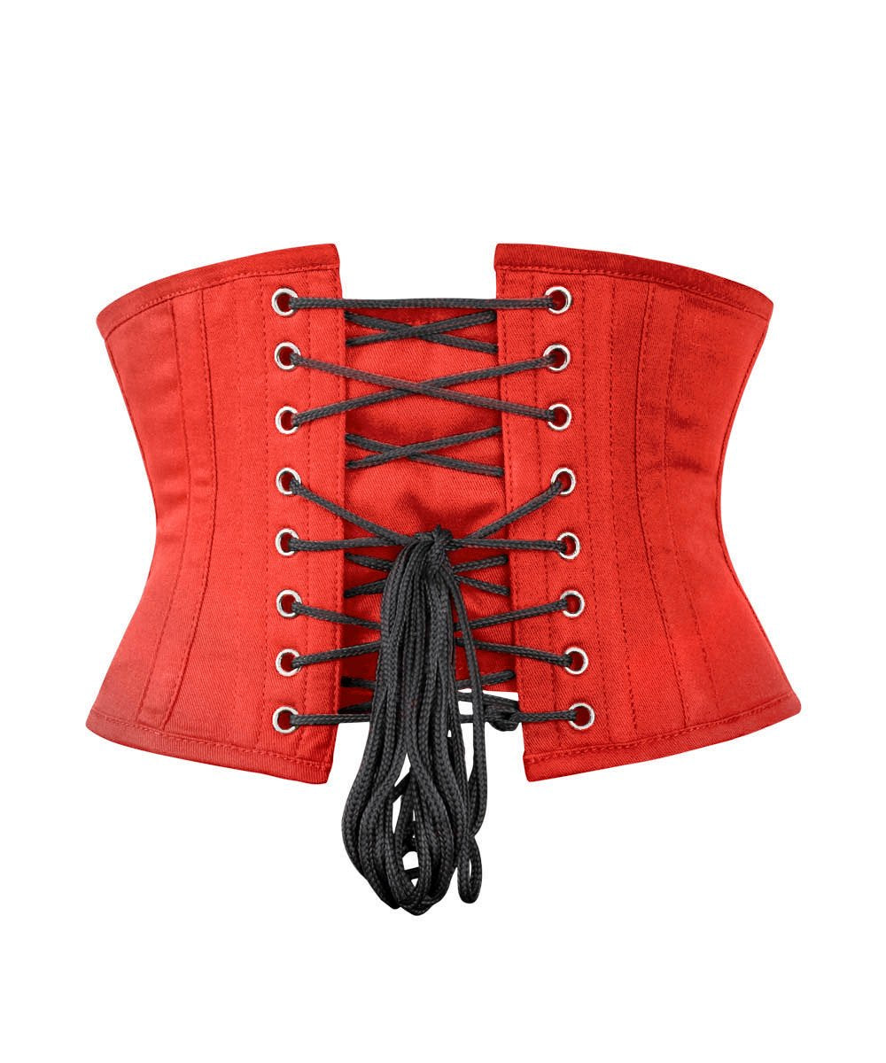 Red Corset Waist Shaper in 100% Cotton