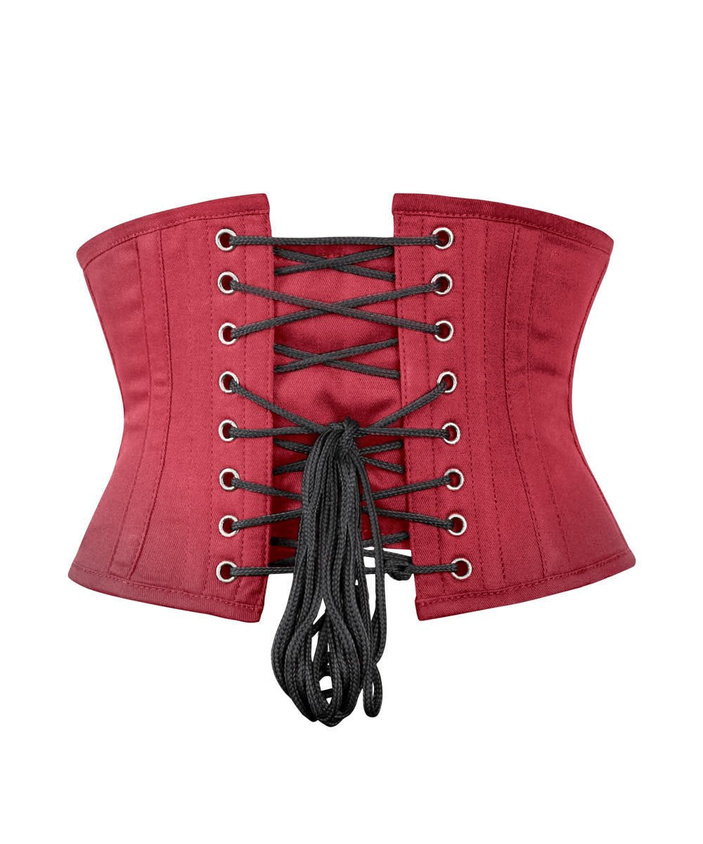 Maroon Corset Waist Shaper in 100% Cotton
