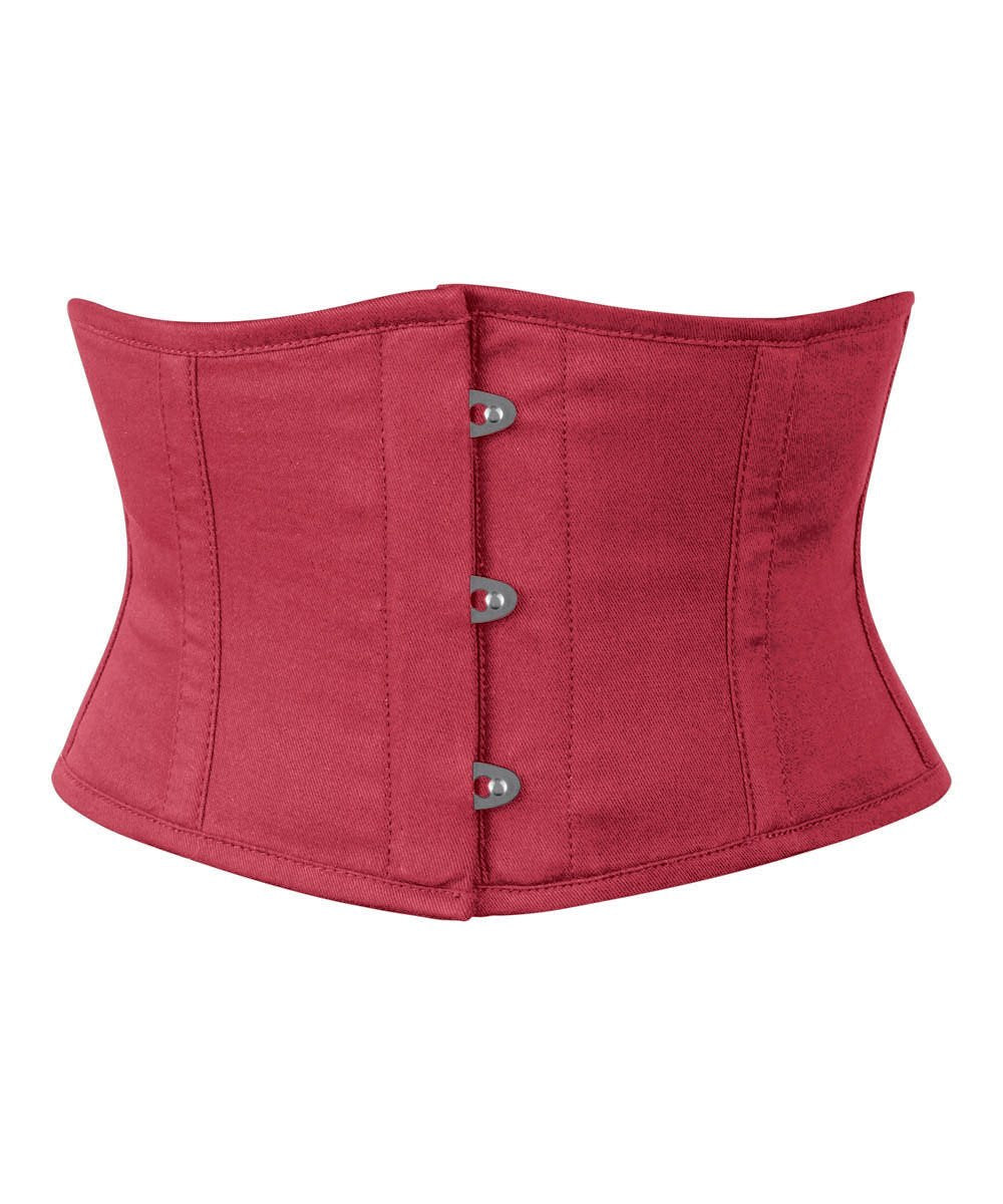 Maroon Corset Waist Shaper in 100% Cotton