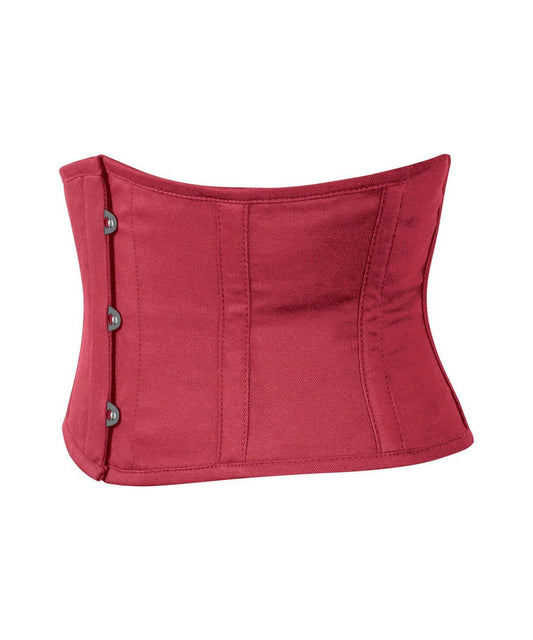 Maroon Corset Waist Shaper in 100% Cotton