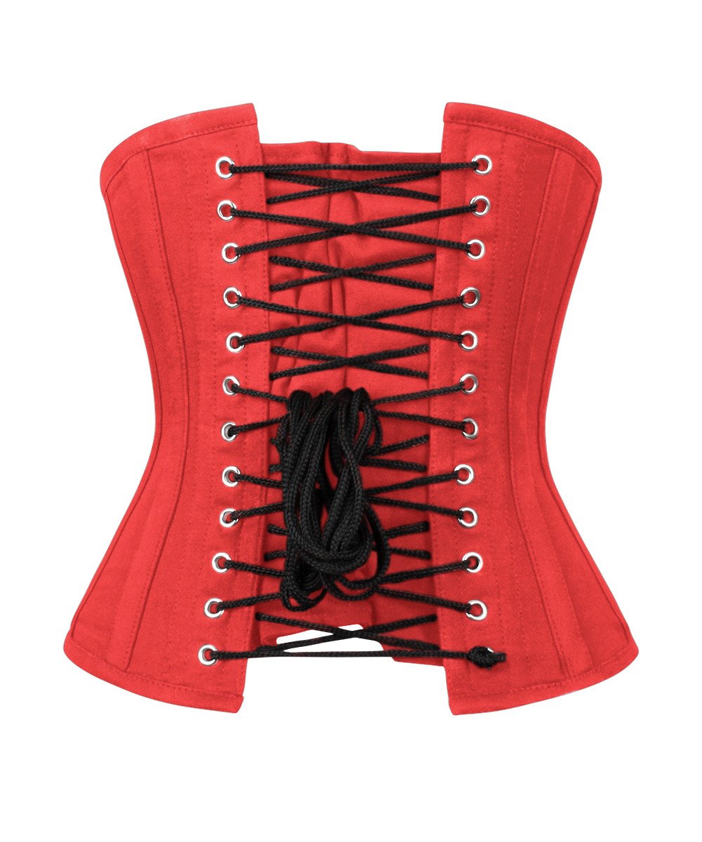Red Waist Trainer Corset in 100% Cotton